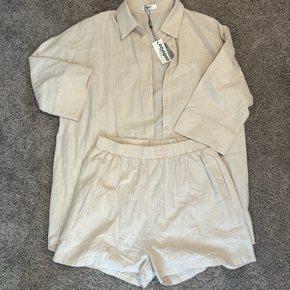 Tan Matching Linen Set - Picture 2 of 2